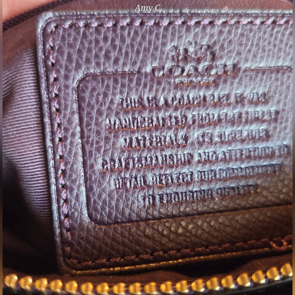 Coach Dark Purple Leather Shoulder Bag - Picture 6 of 12